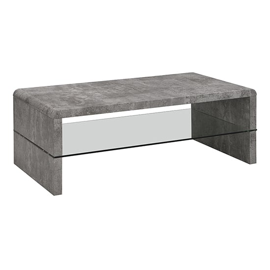 Momo Coffee Table In Concrete Effect With Glass Undershelf_3