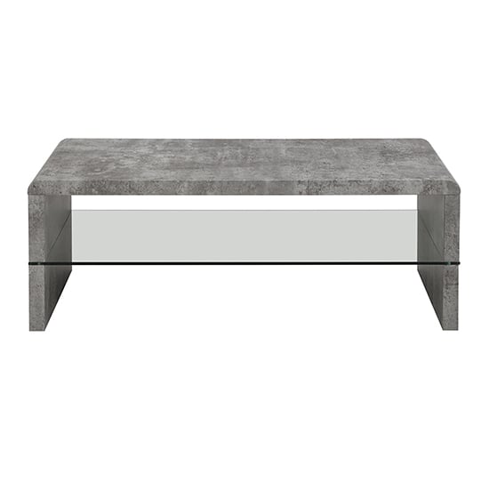 Momo Coffee Table In Concrete Effect With Glass Undershelf_4