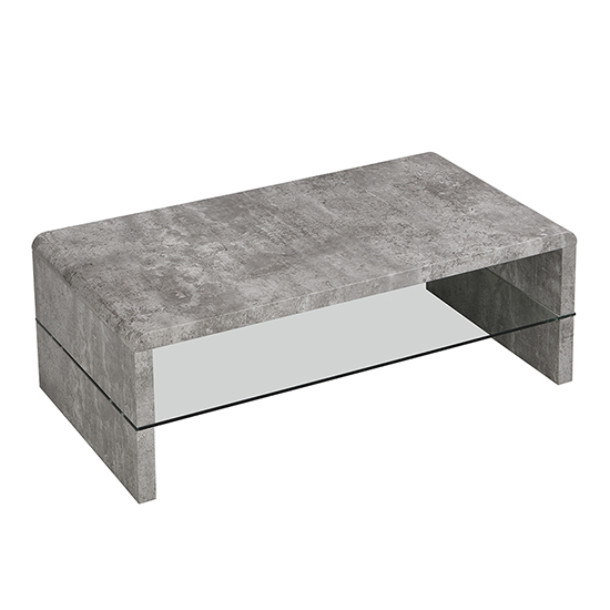 Momo Coffee Table In Concrete Effect With Glass Undershelf_5