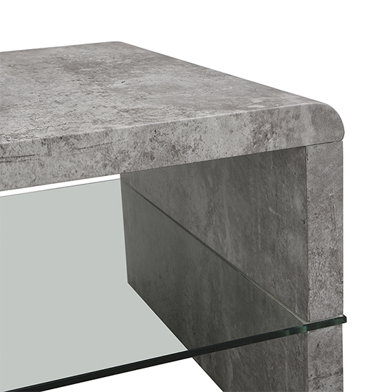 Momo Coffee Table In Concrete Effect With Glass Undershelf_7