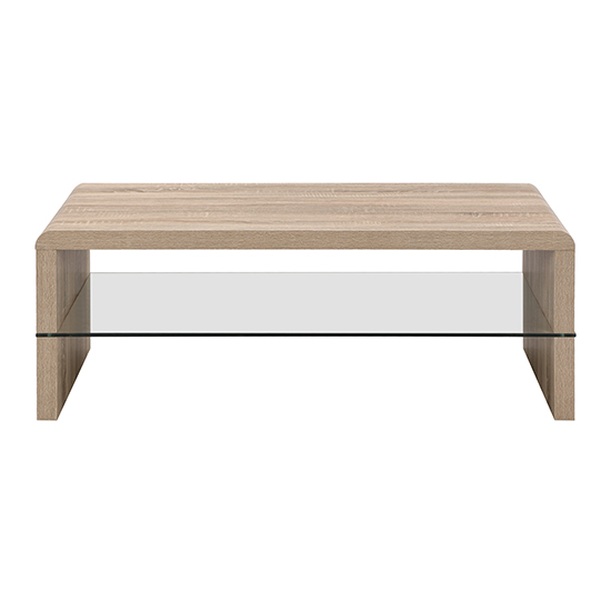 Momo Coffee Table In Sanremo Oak With Glass Undershelf