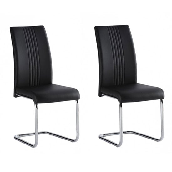 Read more about Montila black pu leather dining chair in a pair