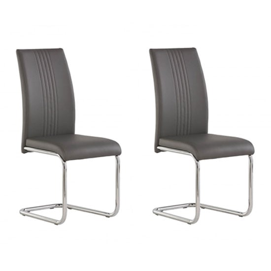 Photo of Montila grey pu leather dining chair in a pair