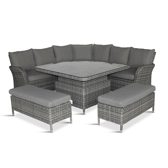Meltan Large Dining Set In With Adjustable Table In Pebble Grey_4