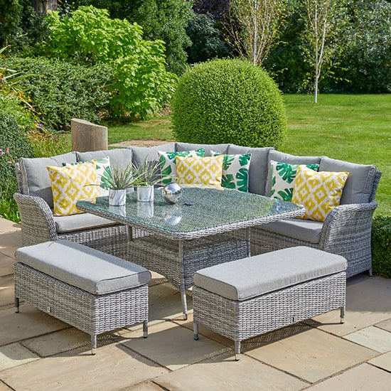 Read more about Meltan outdoor large square modular dining set in pebble grey