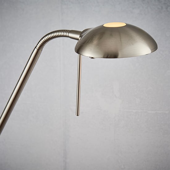 Monaco Mother And Child Task Floor Lamp In Satin Chrome