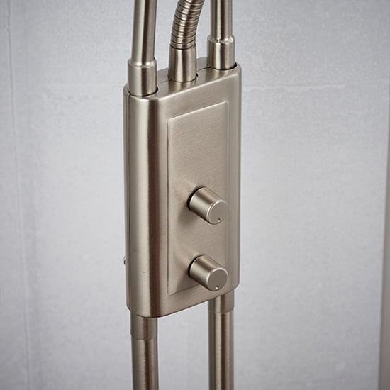 Monaco Mother And Child Task Floor Lamp In Satin Chrome