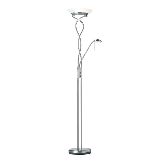 Read more about Monaco mother and child task floor lamp in satin chrome