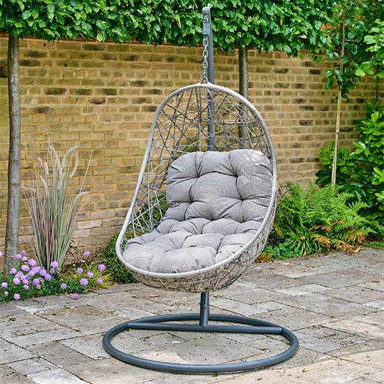 Product photograph of Meltan Outdoor Egg Chair In Pebble Grey from Furniture in Fashion