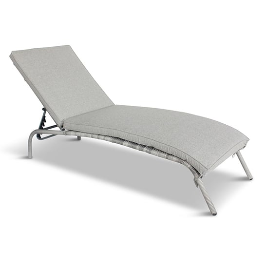 Read more about Meltan outdoor sun lounger in pebble grey
