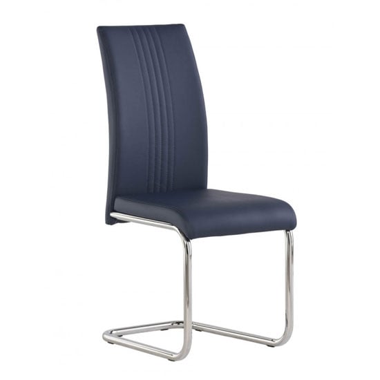Product photograph of Montila Pu Leather Dining Chair In Blue from Furniture in Fashion