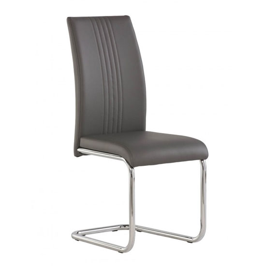 Product photograph of Montila Pu Leather Dining Chair In Grey from Furniture in Fashion