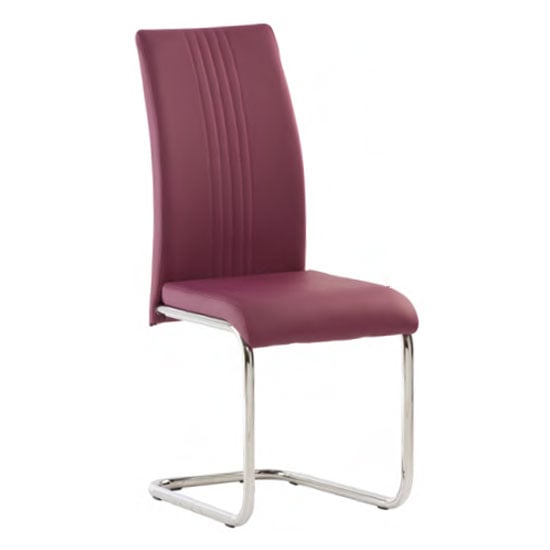 Product photograph of Montila Pu Leather Dining Chair In Purple from Furniture in Fashion