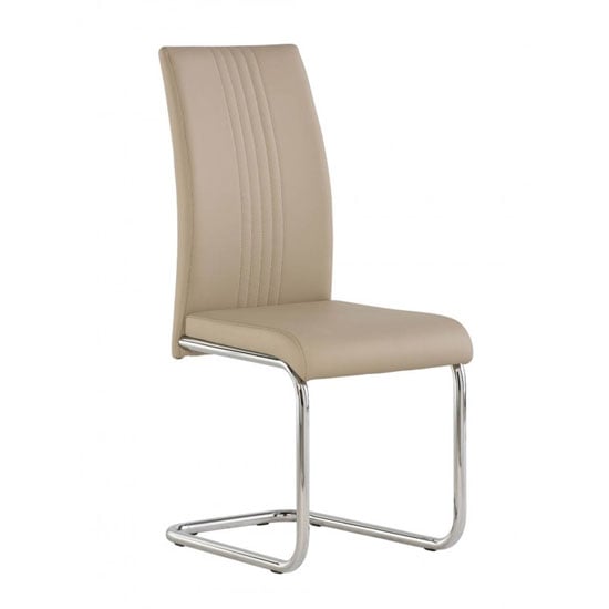 Product photograph of Montila Pu Leather Dining Chair In Stone from Furniture in Fashion