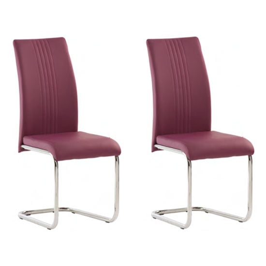 Photo of Montila purple pu leather dining chair in a pair