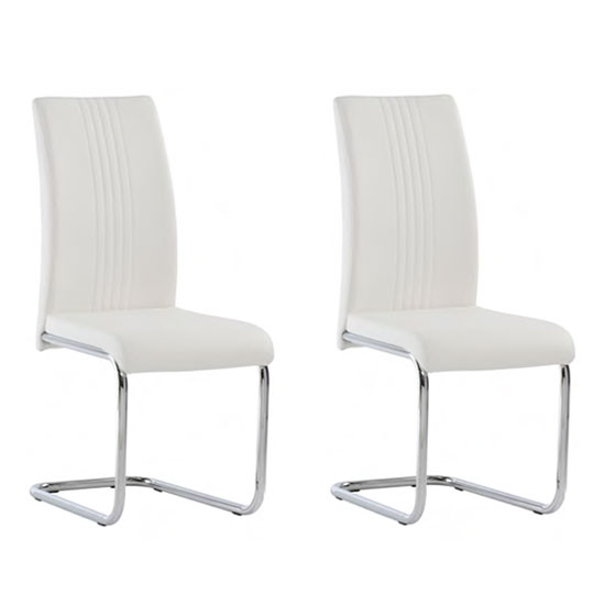 Photo of Montila white pu leather dining chair in a pair