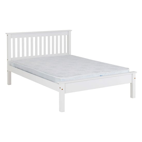 Merlin Wooden Low Foot End Double Bed In White_2