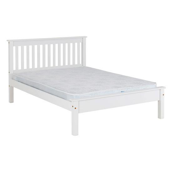 Merlin Wooden Low Foot End Double Bed In White