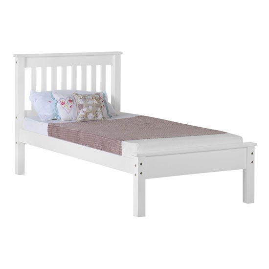 Photo of Merlin wooden low foot end single bed in white