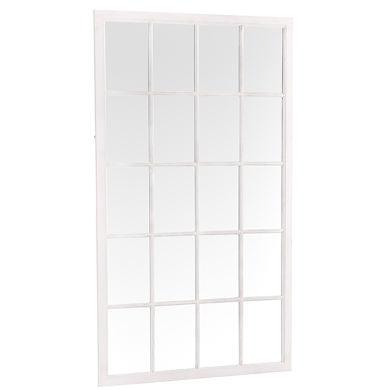 Product photograph of Moncton Leaner Window Bedroom Mirror In Distressed White from Furniture in Fashion