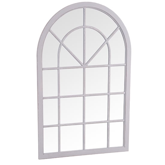 Moncton Small Arched Bedroom Mirror In Distressed Grey