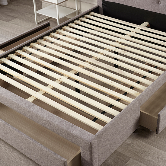 Monet Fabric Double Bed With Drawers In Grey Marl