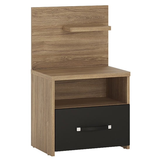 Read more about Moneti right handed bedside cabinet in oak and matt black