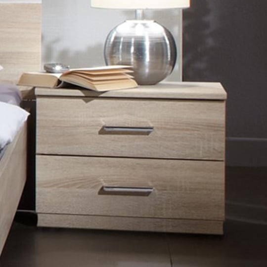 Read more about Monoceros wooden bedside cabinet in oak with 2 drawers