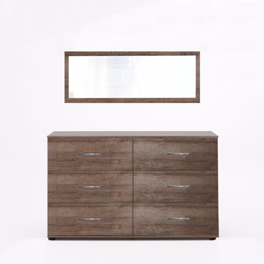 Read more about Monoceros wooden dressing table in muddy oak with mirror