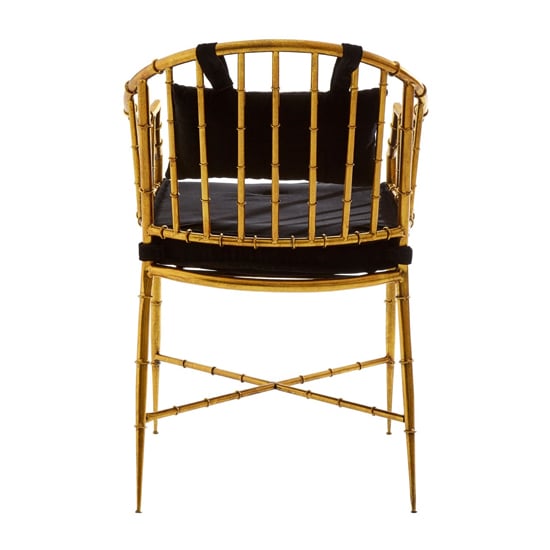 Monora Black Fabric Seat Armchair With Gold Frame