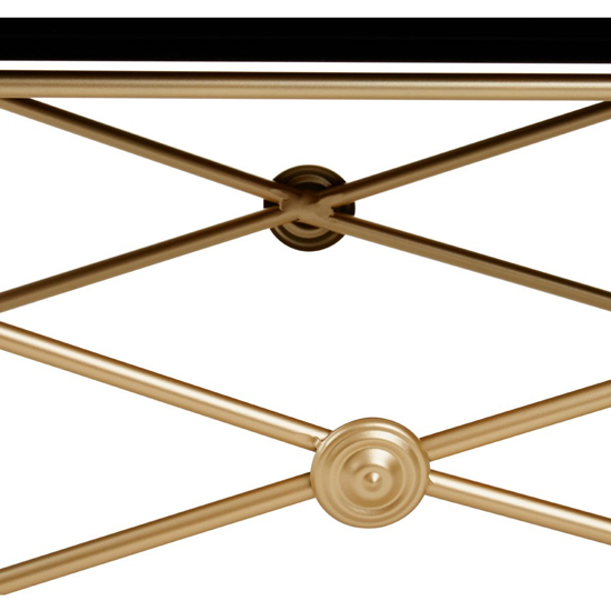 Monora Black Glass Coffee Table With Gold Metal Legs