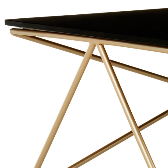 Monora Black Glass Coffee Table With Gold Metal Legs Furniture in Fashion