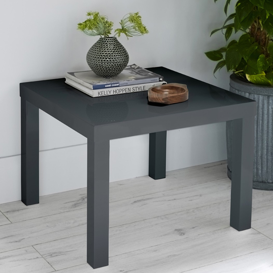 Puto Curio Wooden Small Dining Table In Charcoal