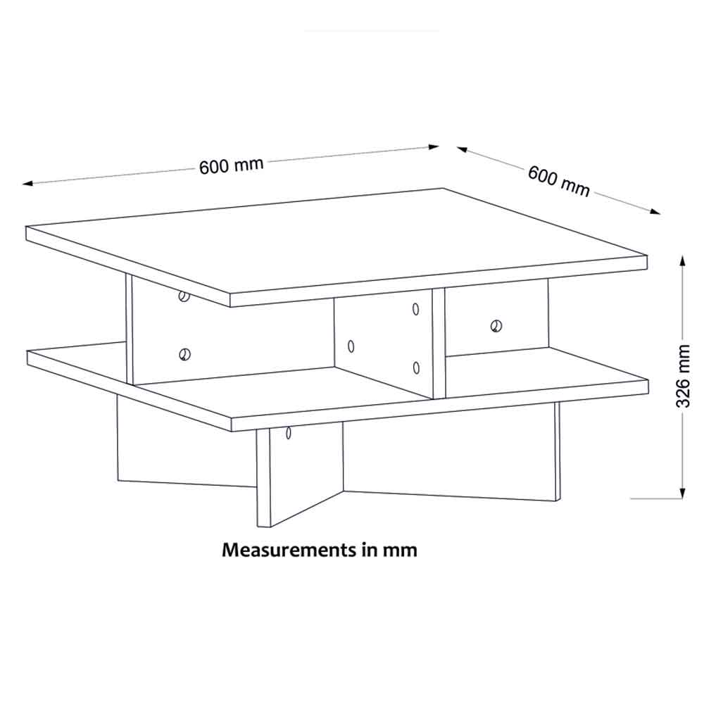 Montana Square Wooden Coffee Table in Walnut and White