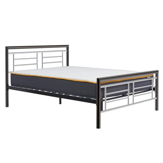 Montana Steel King Size Bed In Chrome And Nickel_2