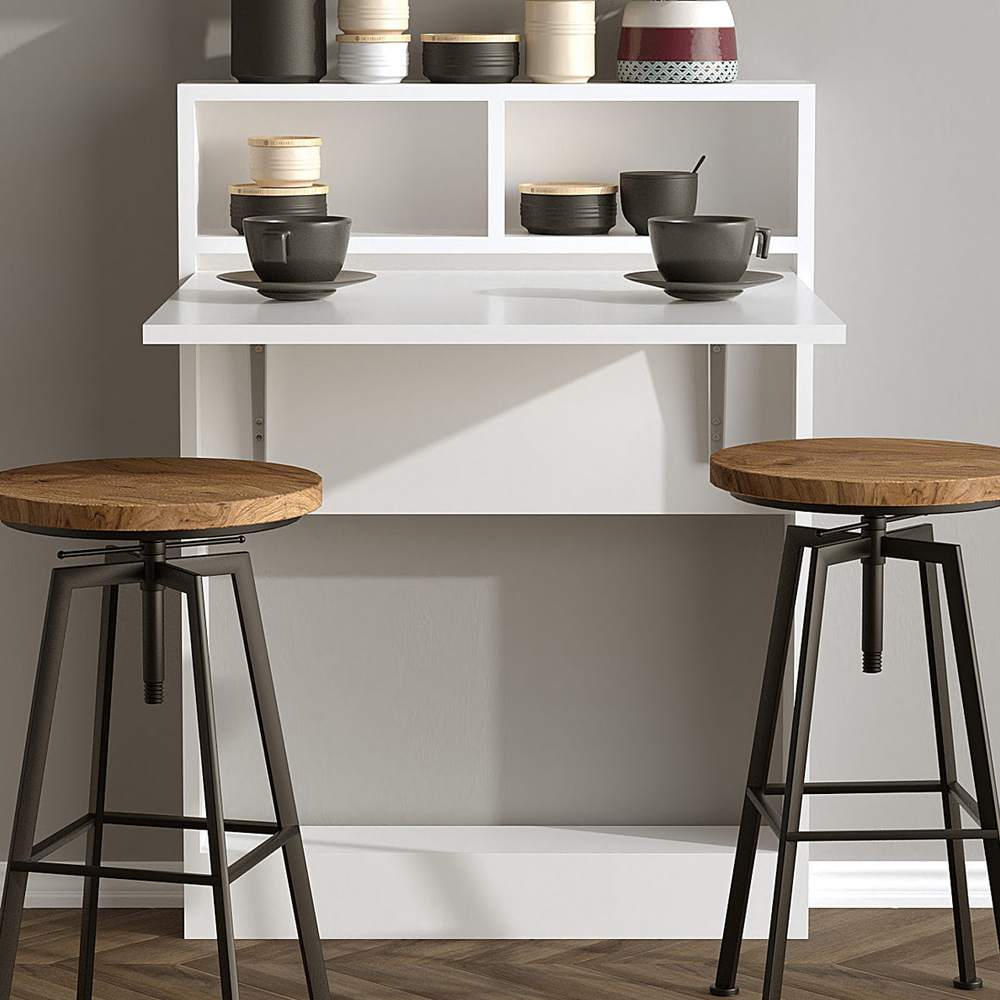 Montavio Wooden Folding Dining Table In White