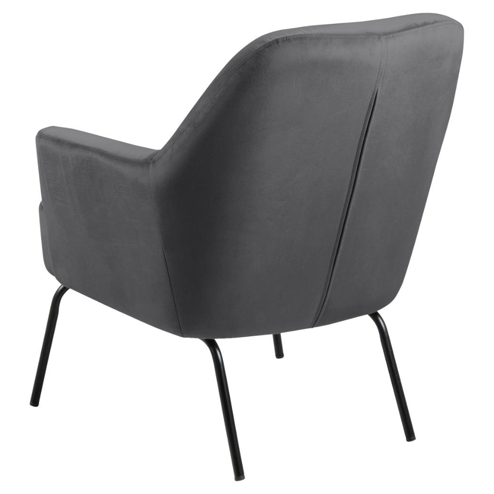 Montclair Fabric Lounge Chair With Black Legs In Dark Grey