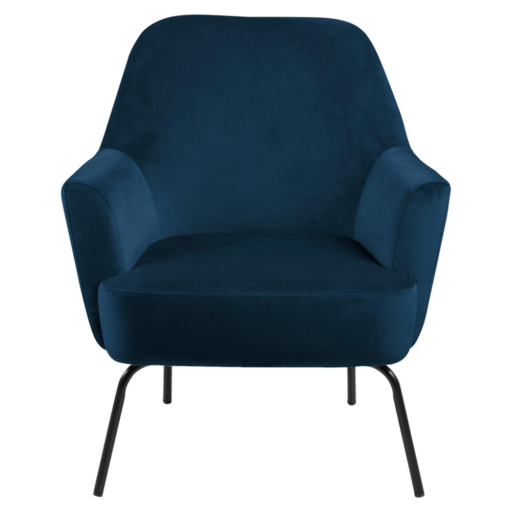 Montclair Fabric Lounge Chair With Black Legs In Navy Blue
