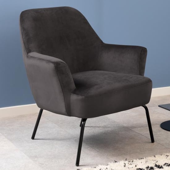 Montclair Fabric Lounge Chair In Dark Grey