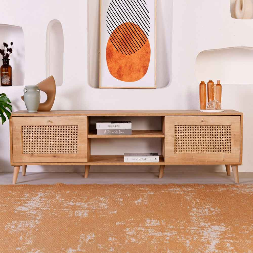 Montello Large Wooden TV Stand in Oak