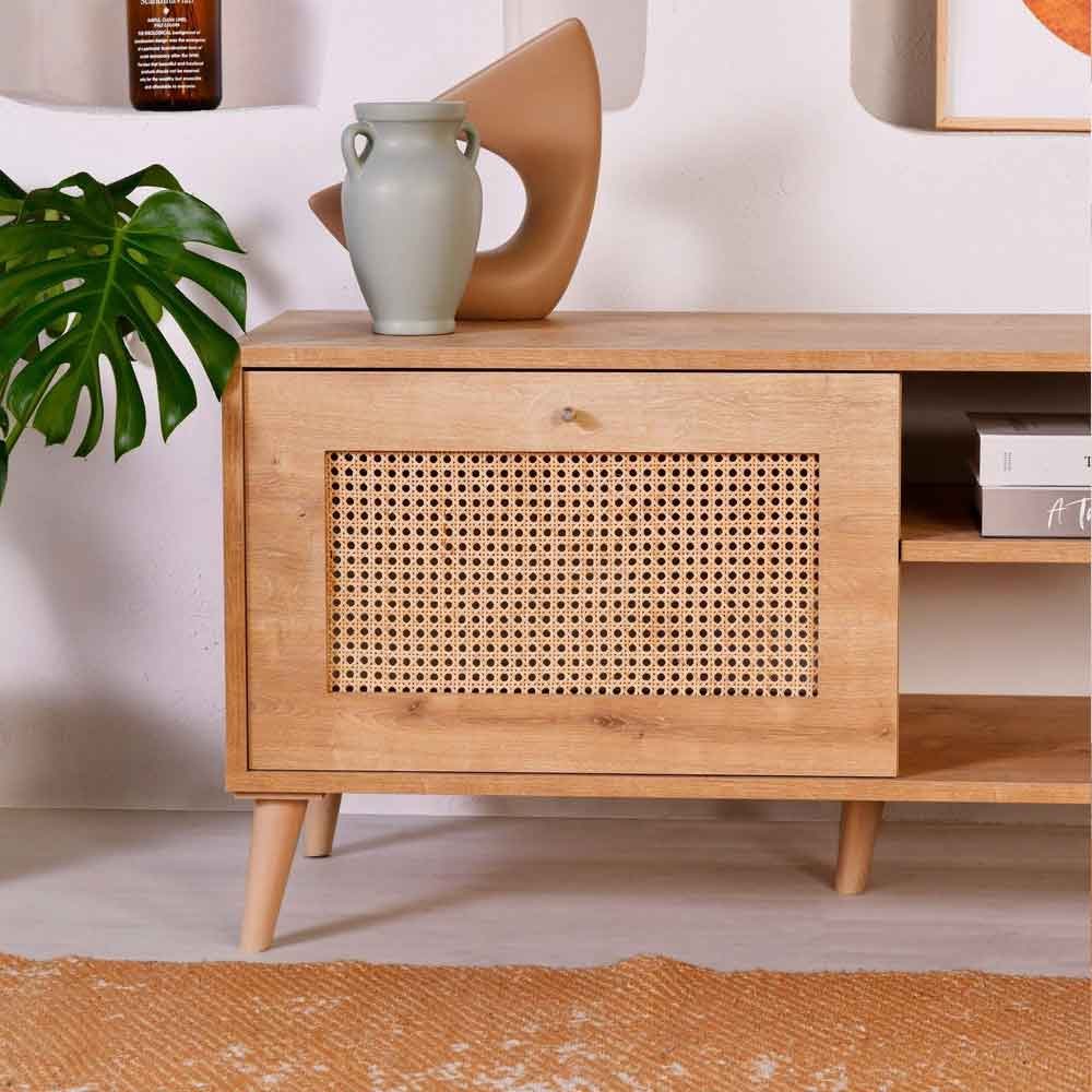 Montello Large Wooden TV Stand in Oak
