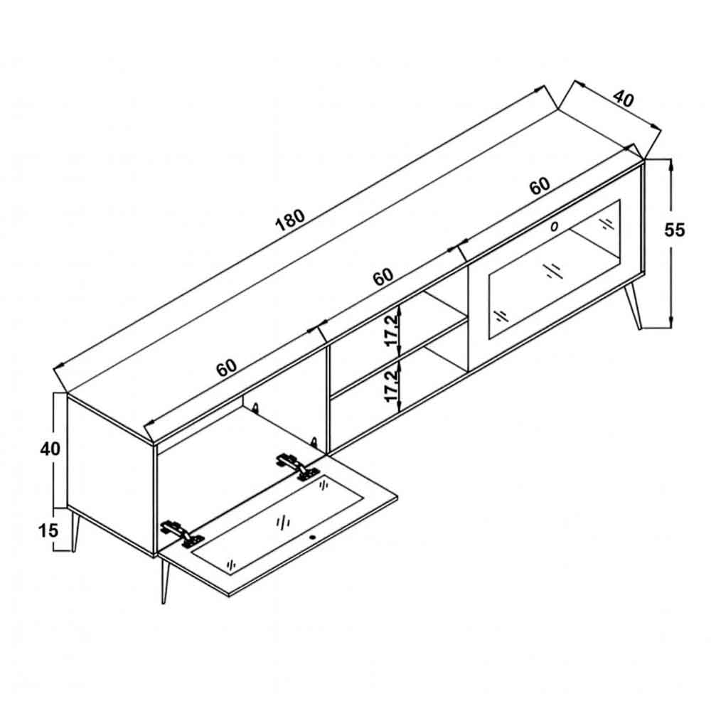 Montello Large Wooden TV Stand in Oak