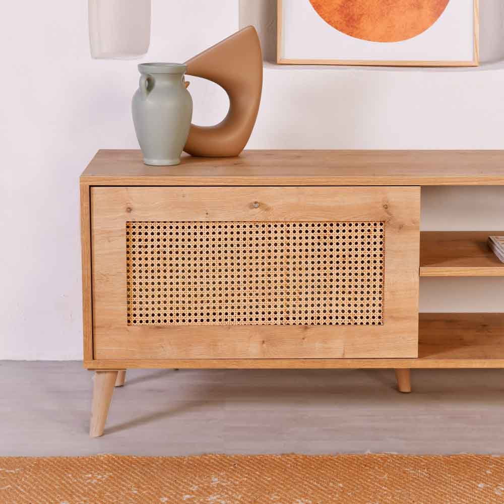 Montello Small Wooden TV Stand in Oak