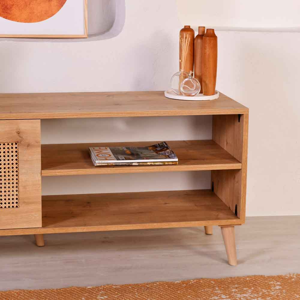 Montello Small Wooden TV Stand in Oak