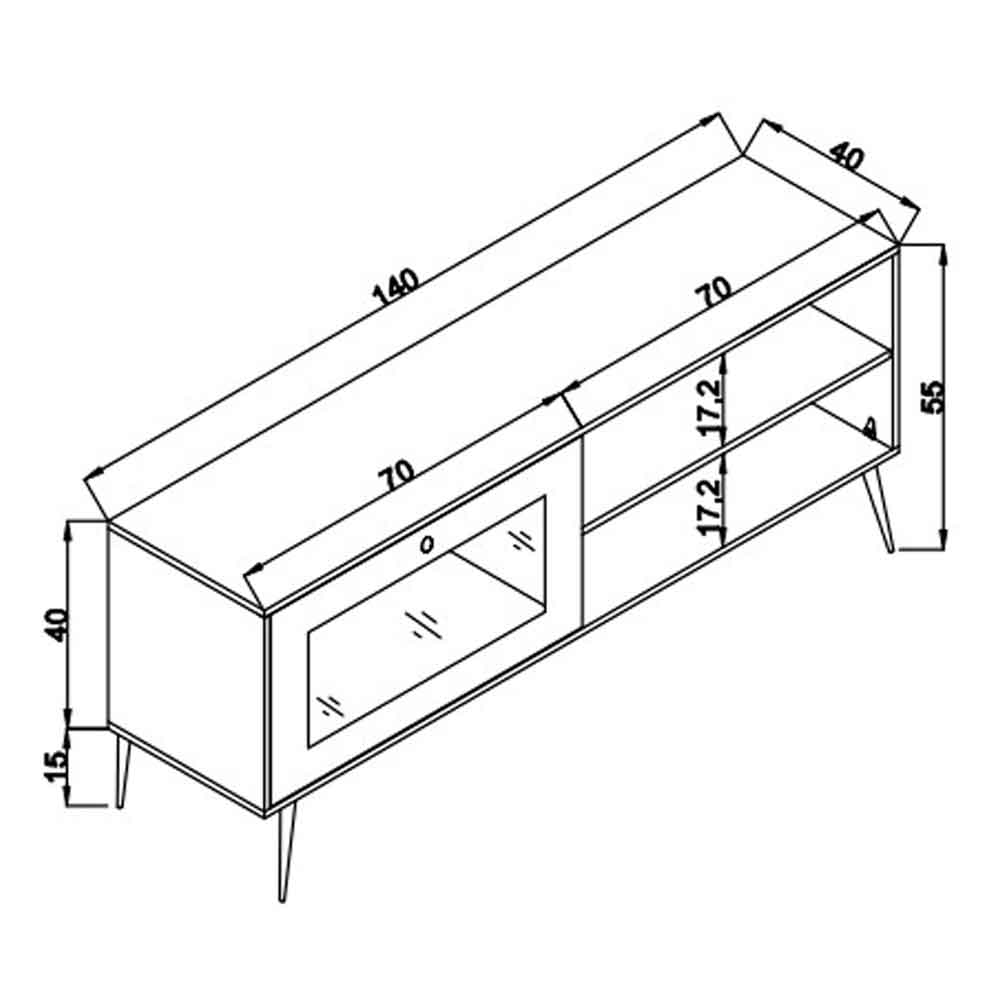 Montello Small Wooden TV Stand in Oak