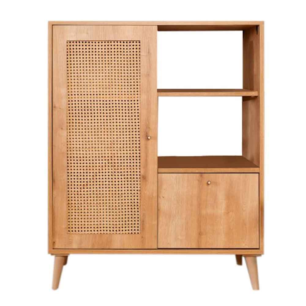 Montello Wooden Display Cabinet with 1 Door in Oak