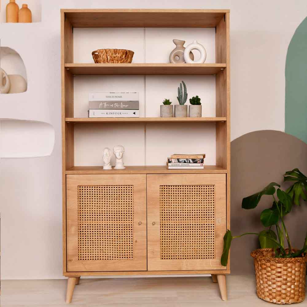 Montello Wooden Display Cabinet with 2 Doors in Oak