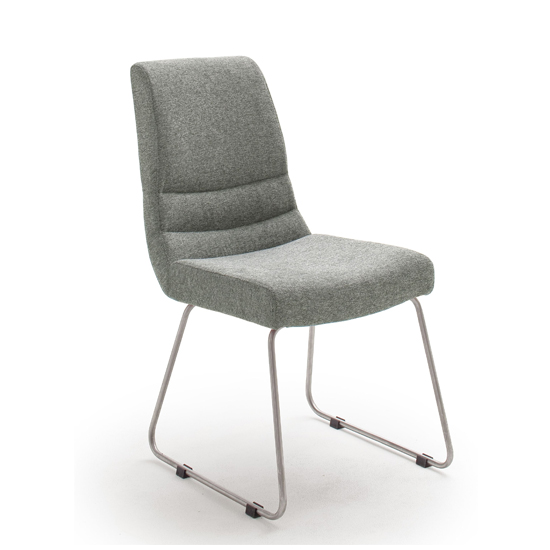 Montera Fabric Skid Dining Chair In Grey
