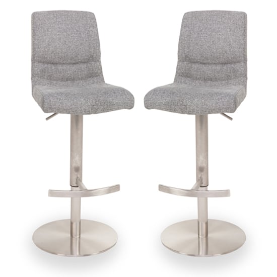 Montera Grey Gas Lift Bar Stool With Steel Base In Pair_1