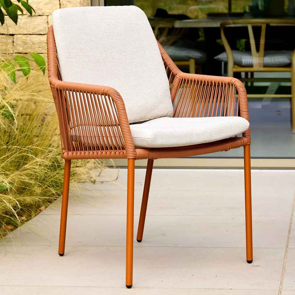 Monterey Aluminium Rectangular Outdoor 6 Seater Dining Set in Terracotta